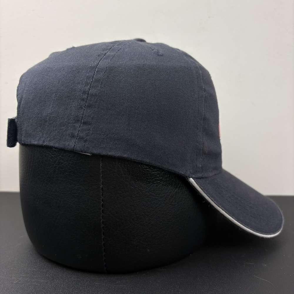 Vintage Pepsi Hat Navy Blue White Sandwich Brim Embroidered Globe Logo Strapback - Picture 2 of 6